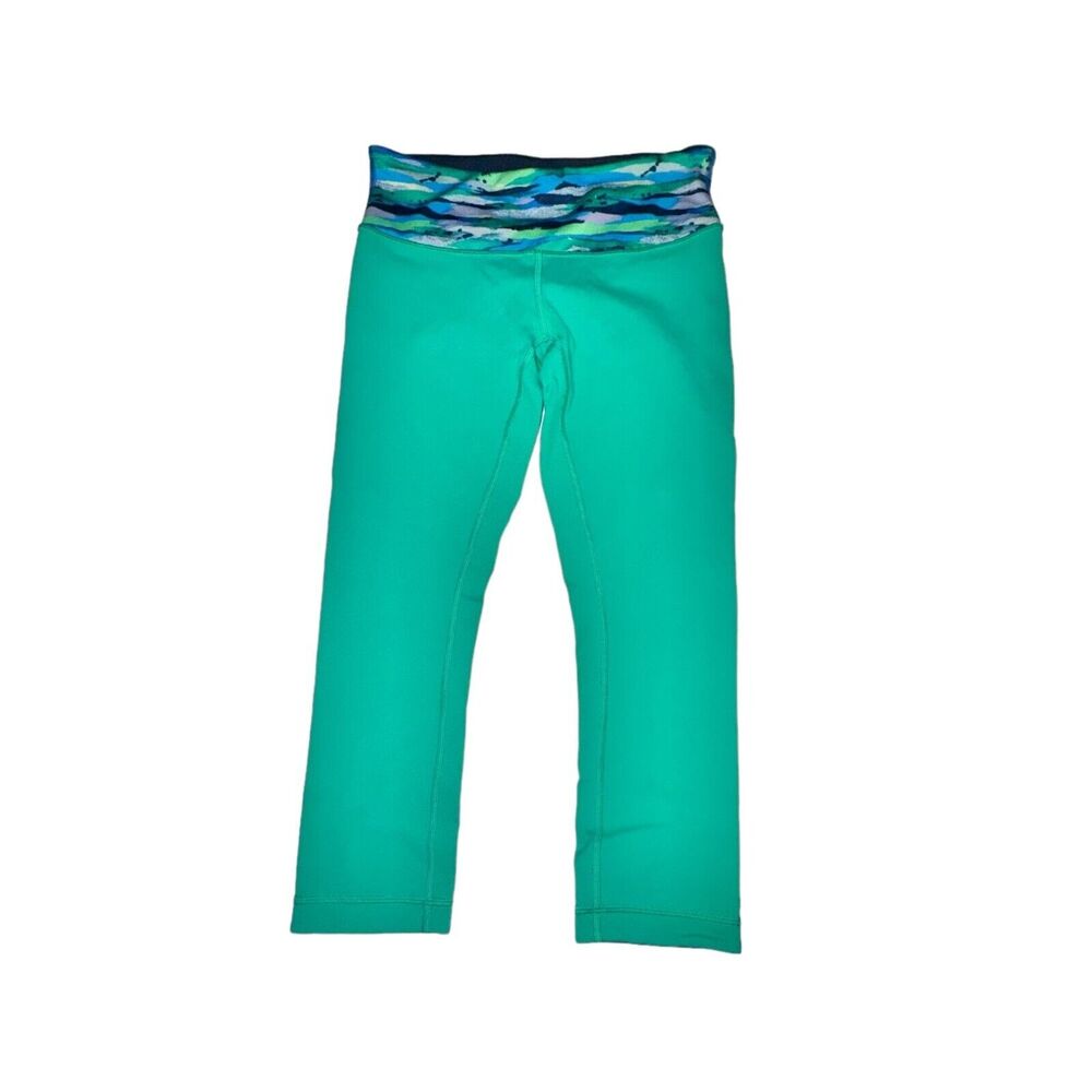Lululemon Wunder Under Crop III Women's Size 6 Inkwell Jungle Reversible Luon